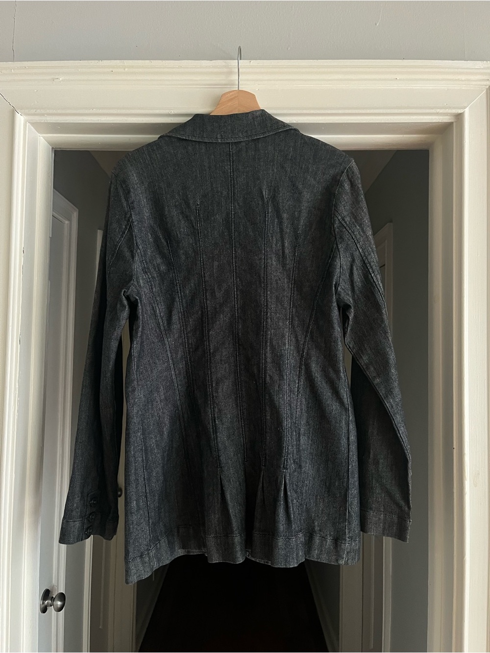 Charcoal Gray Women's Denim Blazer